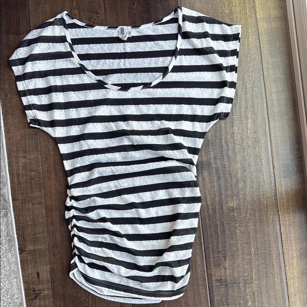 BKE Striped Black and White Women's Top